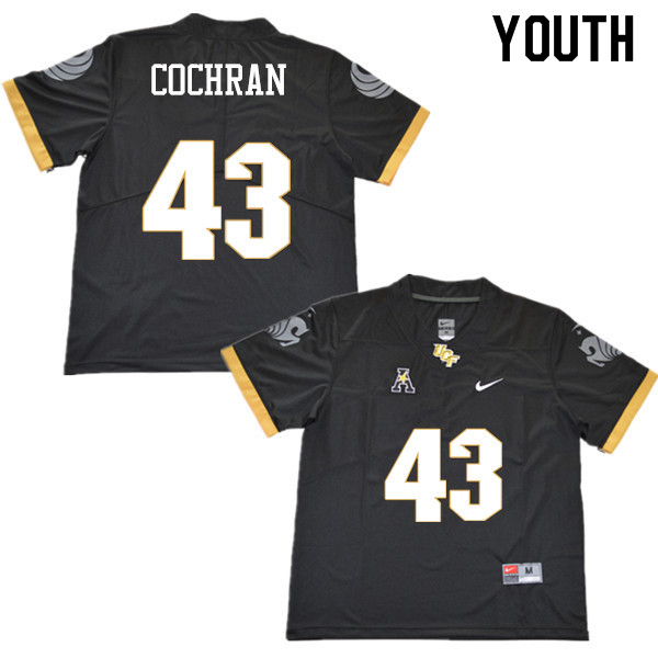 Youth #43 Aaron Cochran UCF Knights College Football Jerseys Sale-Black - Click Image to Close